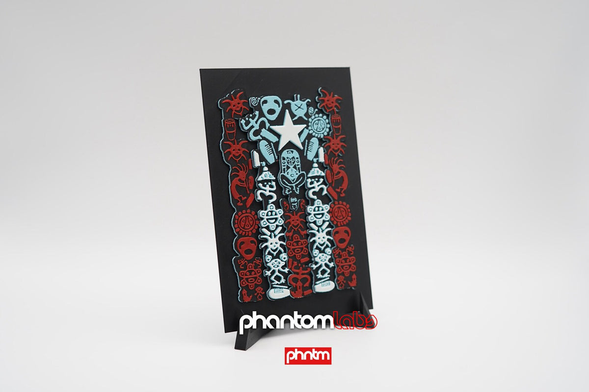 Taíno Puerto Rico Flag Wall Art - 3D Printed Boricua Heritage Decor