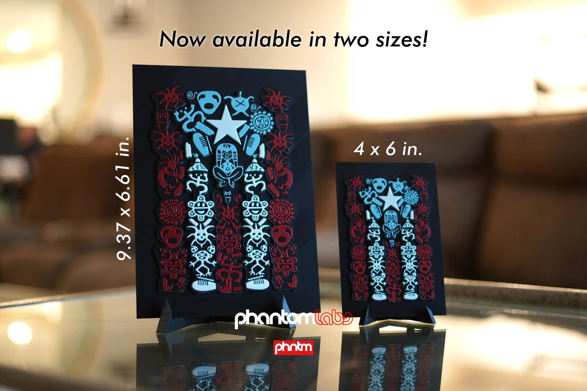Taíno Puerto Rico Flag Wall Art - 3D Printed Boricua Heritage Decor
