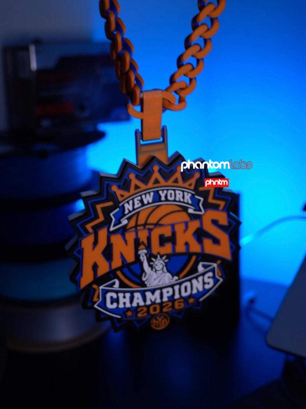 New York Knicks 2026 NBA Champions Hype Chain Necklace – 3D Printed Pendant
