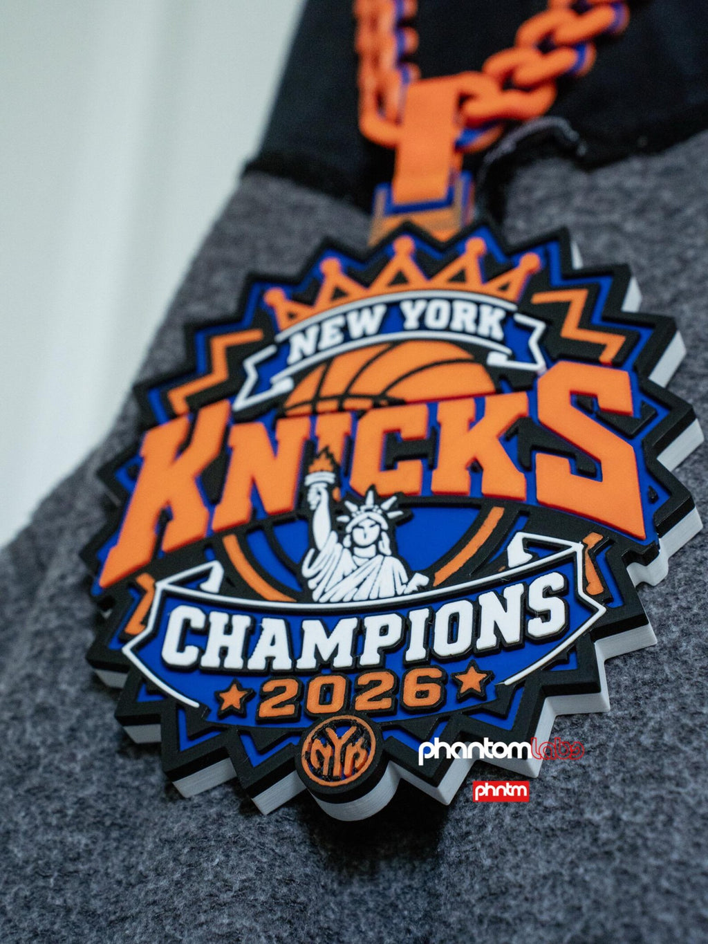New York Knicks 2026 NBA Champions Hype Chain Necklace – 3D Printed Pendant
