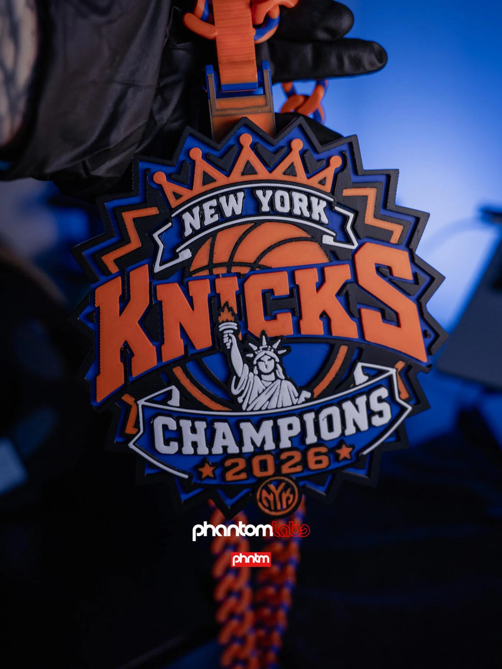 New York Knicks 2026 NBA Champions Hype Chain Necklace – 3D Printed Pendant
