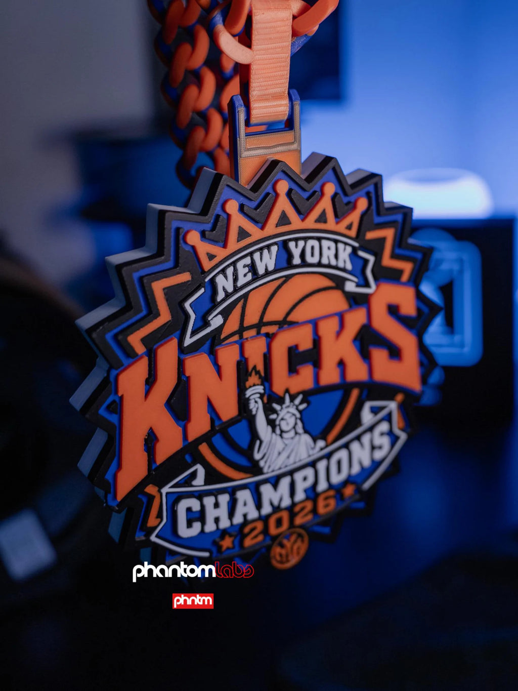 New York Knicks 2026 NBA Champions Hype Chain Necklace – 3D Printed Pendant