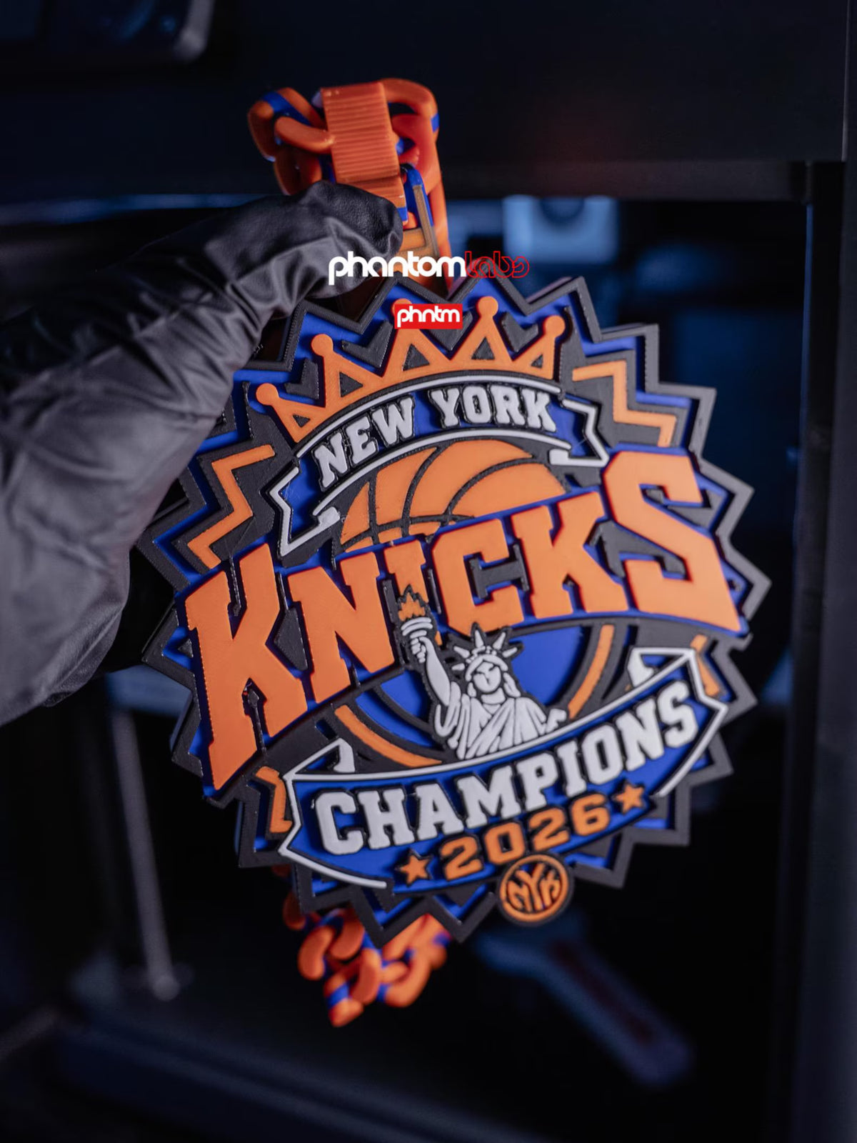 New York Knicks 2026 NBA Champions Hype Chain Necklace – 3D Printed Pendant