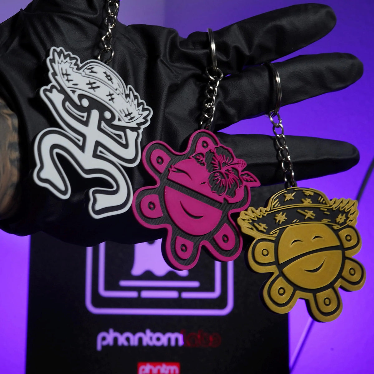 Taíno Petroglyph Symbols Keychain – 3D Printed Puerto Rican Charm