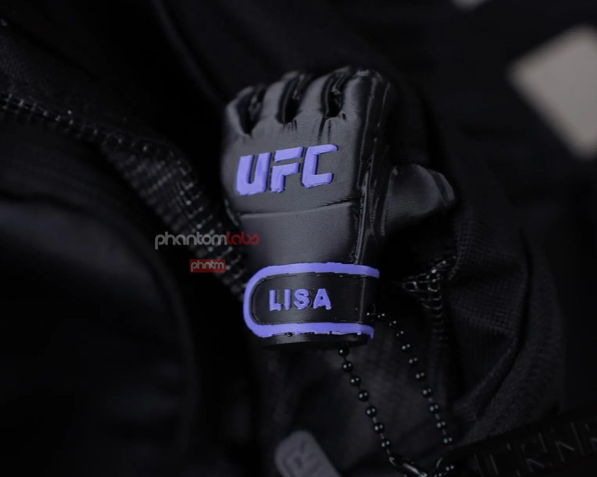 UFC Style Mini MMA Glove Keychain | Custom Name Gym Bag Charm Personalized