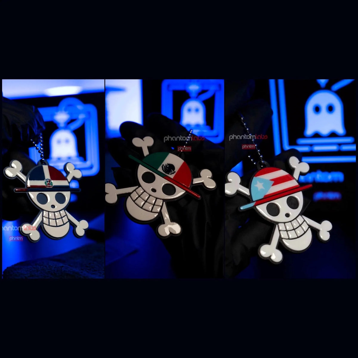 Straw Hat Pirate Skull Keychain | Country Flag Versions | Anime Inspired | 3D Printed Pride Llavero