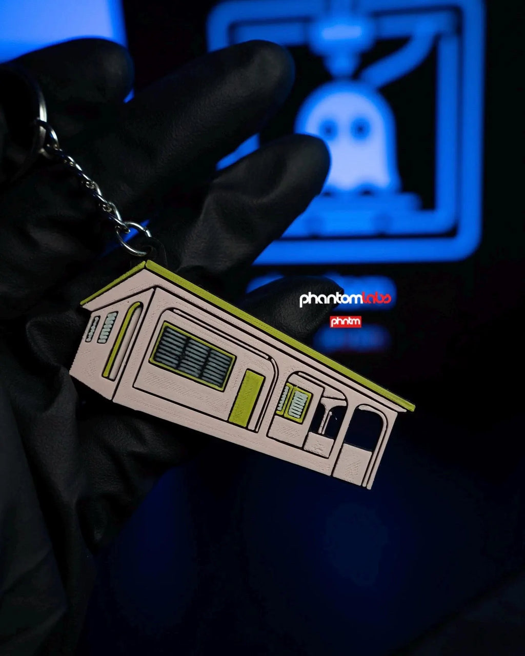 Casita Keychain | Puerto Rico Inspired House Llavero | 3D Printed Boricua Gift | Carbon Fiber Back