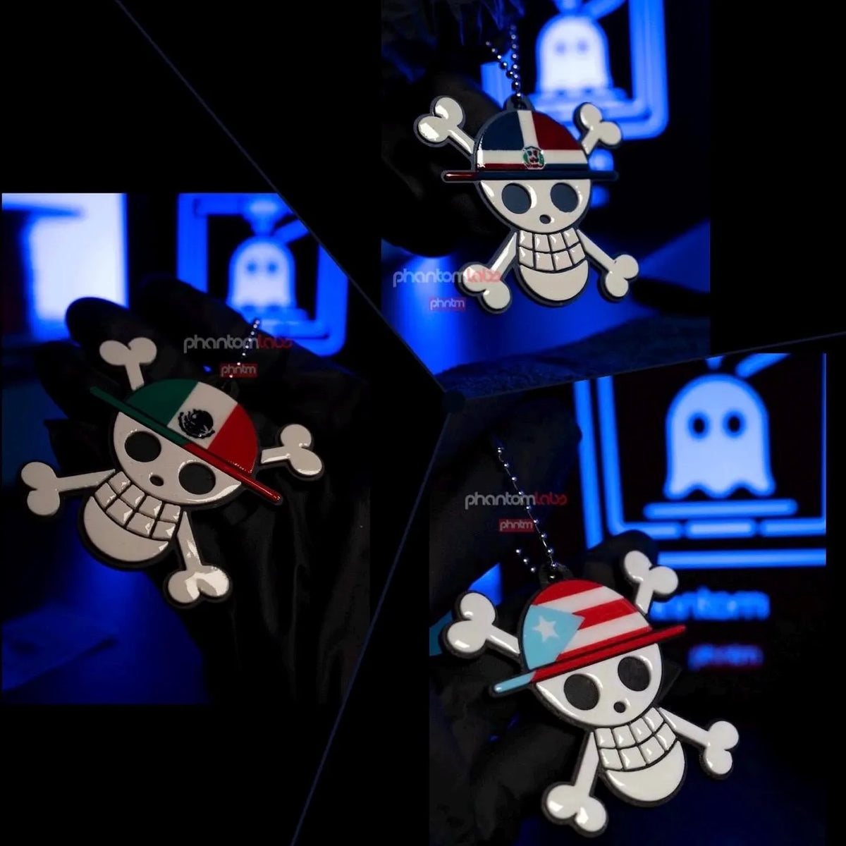 Straw Hat Pirate Skull Keychain | Country Flag Versions | Anime Inspired | 3D Printed Pride Llavero